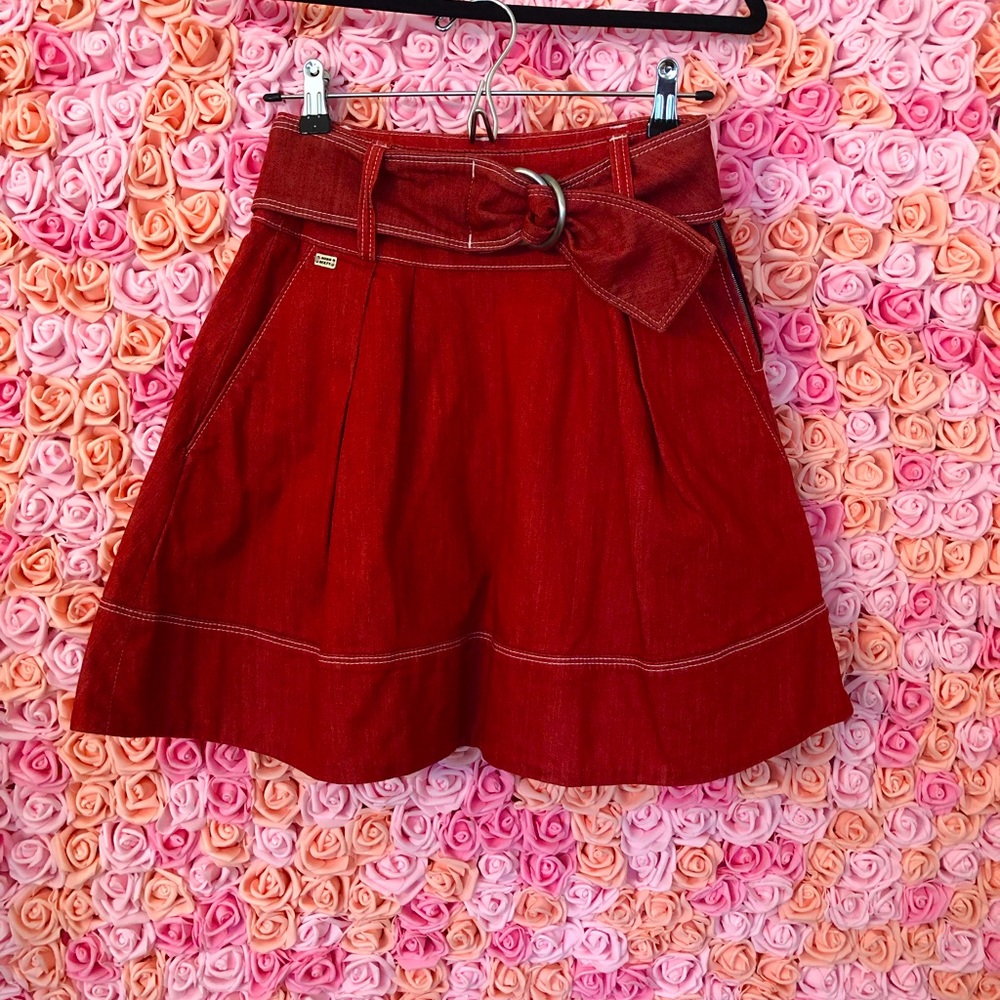 Miss Sixty red jeans skirt .
